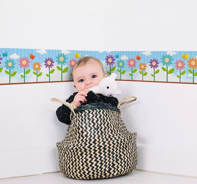 Spring meadow wall border sticker - TenStickers