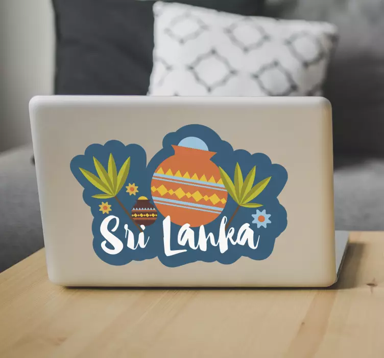 Sri Lanka Cartoon Laptop Sticker - TenStickers