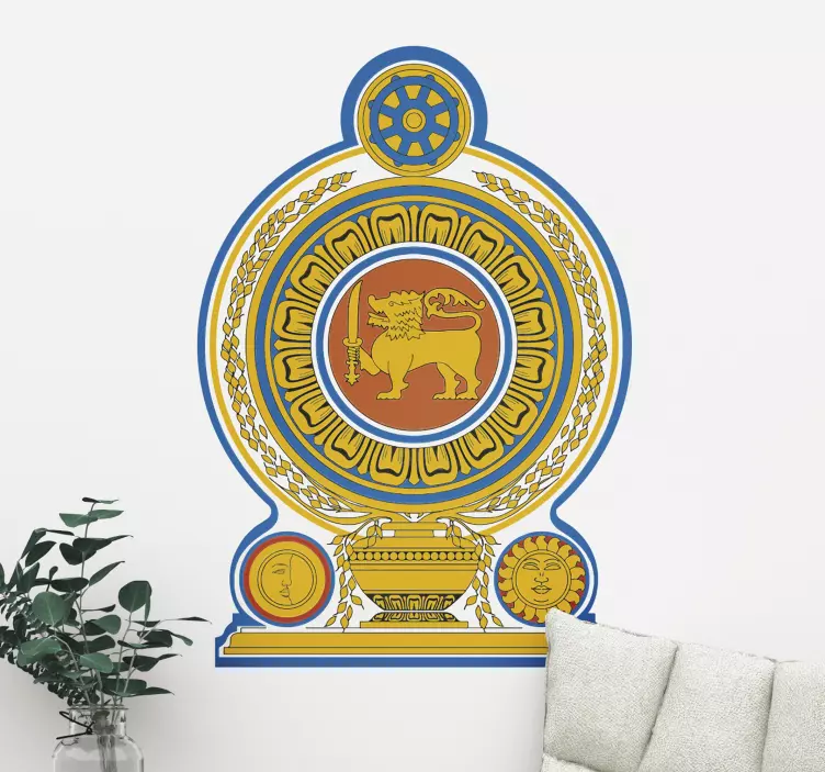 Sri Lanka Emblem Living Room Wall Sticker - TenStickers