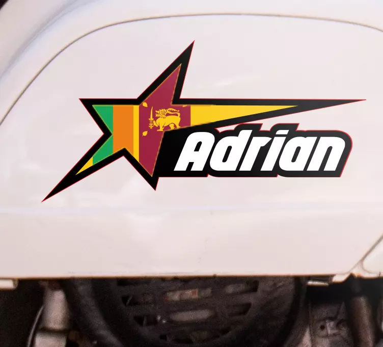 Sri Lanka flag and custom name motorcycle decal - TenStickers