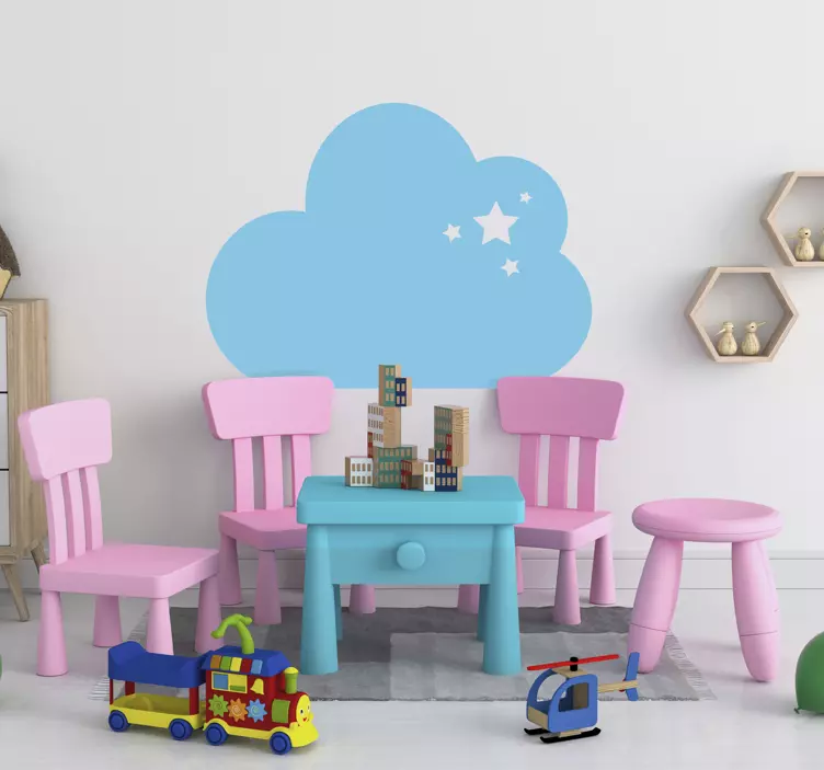 Starry Cloud Headboard Decorative Sticker - TenStickers