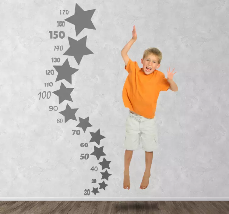 Stars Height Chart Sticker - TenStickers