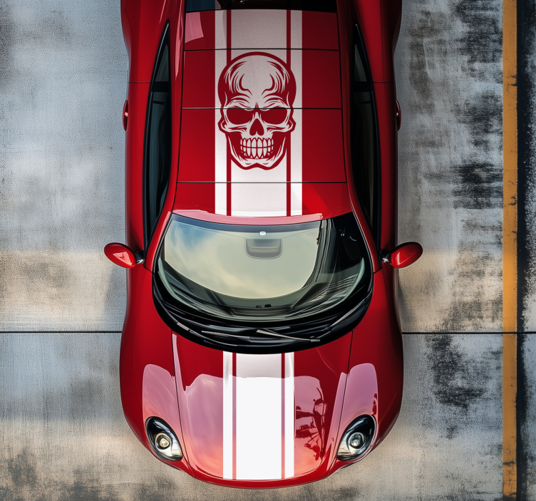 Stripes with skull car sticker - TenStickers