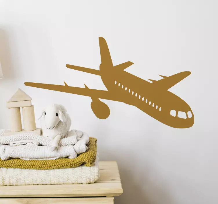 Stylish Airplane Outline object sticker - TenStickers