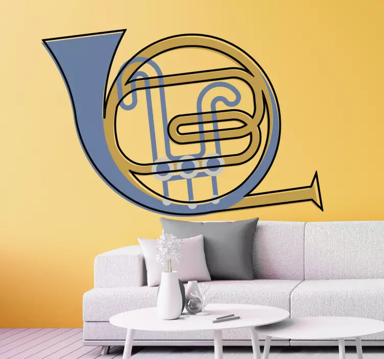 Stylish Horn Graphic music wall sticker - TenStickers