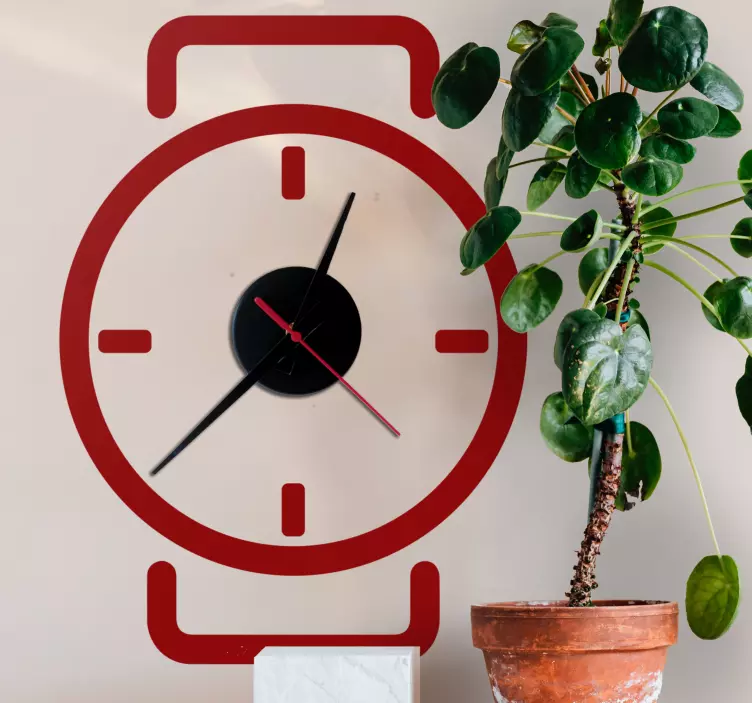 Stylish monocolour design clock wall sticker - TenStickers