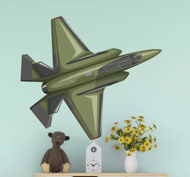 Stylized Fighter Jet wall sticker - TenStickers