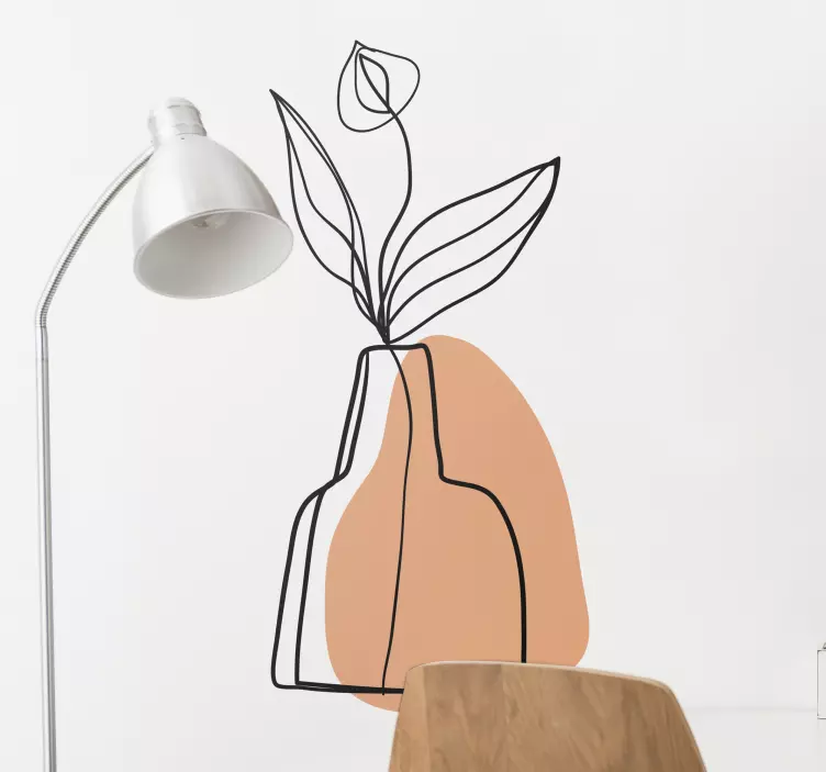 Stylized flower vase decoration wall sticker - TenStickers
