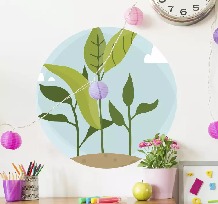 Stylized Greenery Display plant sticker - TenStickers
