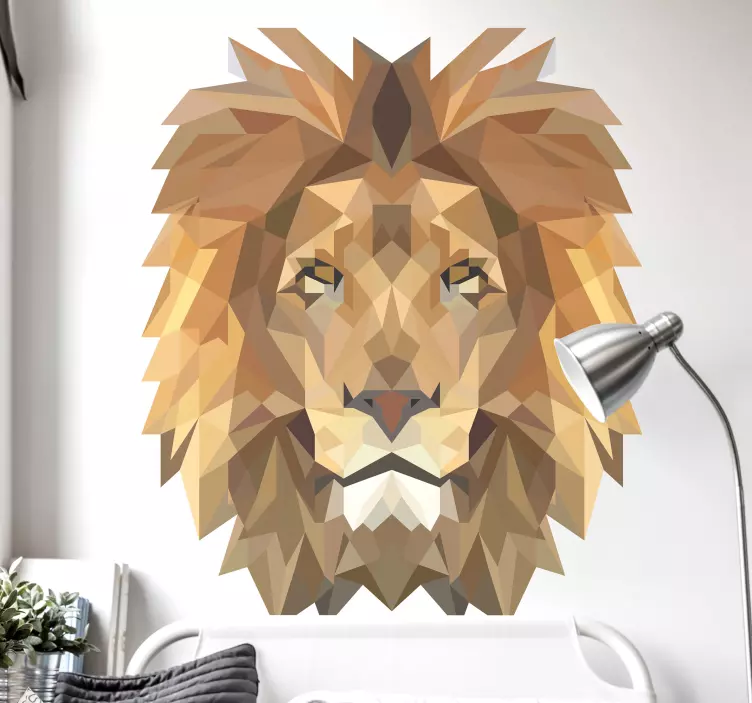 Stylized Lion Portrait animal wall sticker - TenStickers