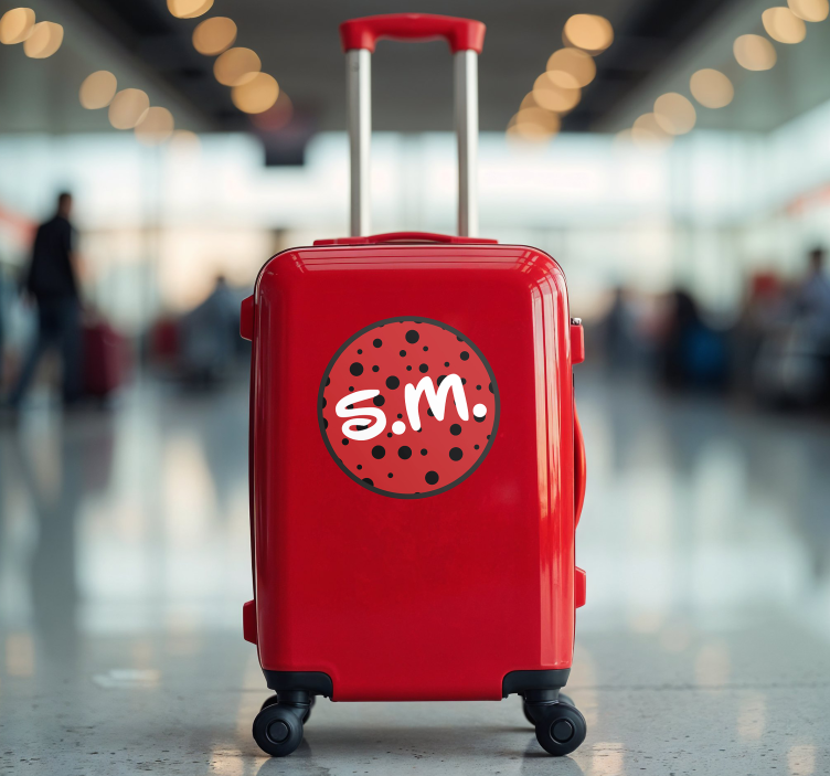 Suitcase Initials for kids customisable sticker - TenStickers