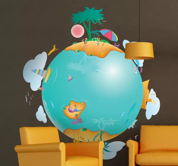 Summer Planet Wall Sticker - TenStickers