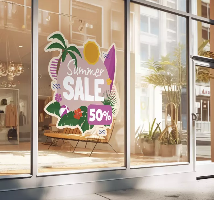 Summer Sale - Colorful Discount shop window sticker - TenStickers