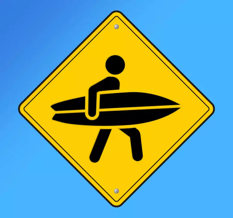 Surfer Sign Wall Sticker - TenStickers
