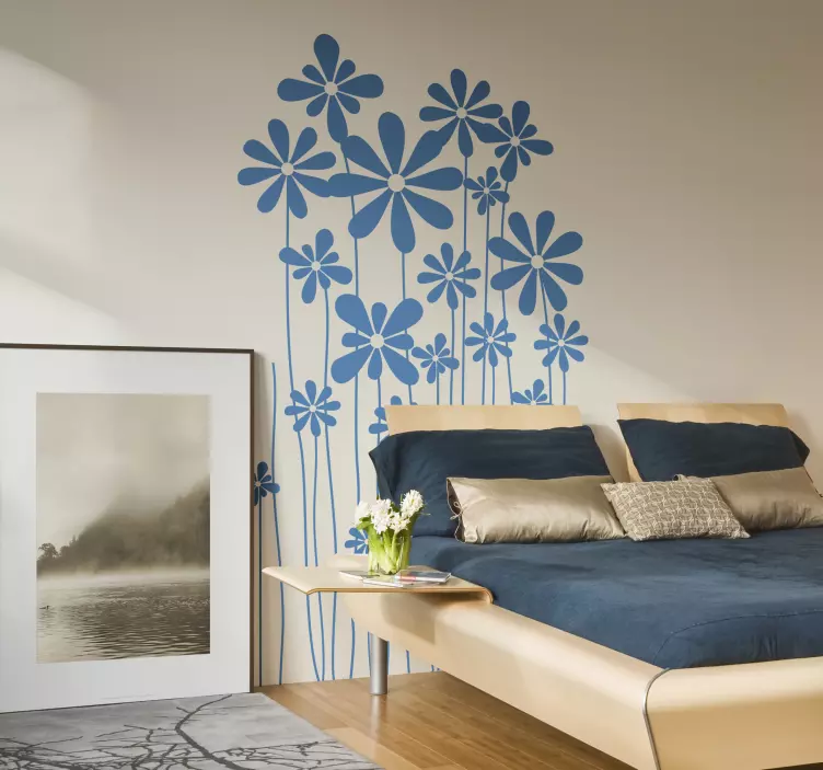 Tall Daisies Wall Sticker - TenStickers