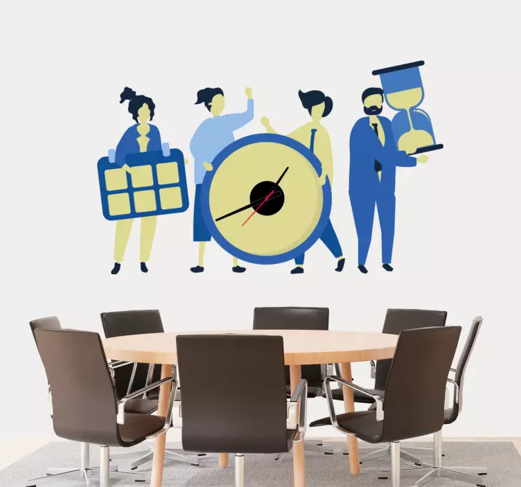 Teamwork Time Management clock wall sticker - TenStickers
