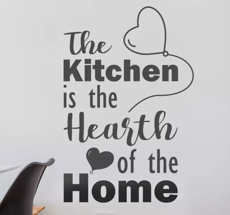 The Kitchen Is The Heart home wall sticker - TenStickers