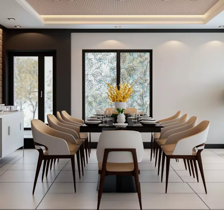 Thin leaves window sticker - TenStickers