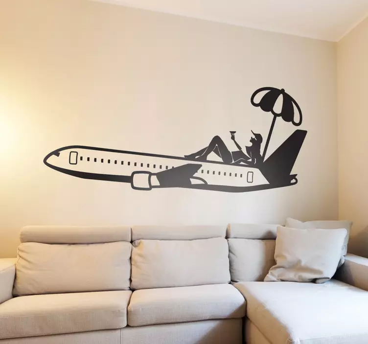Touristic Plane Silhouette Decal - TenStickers