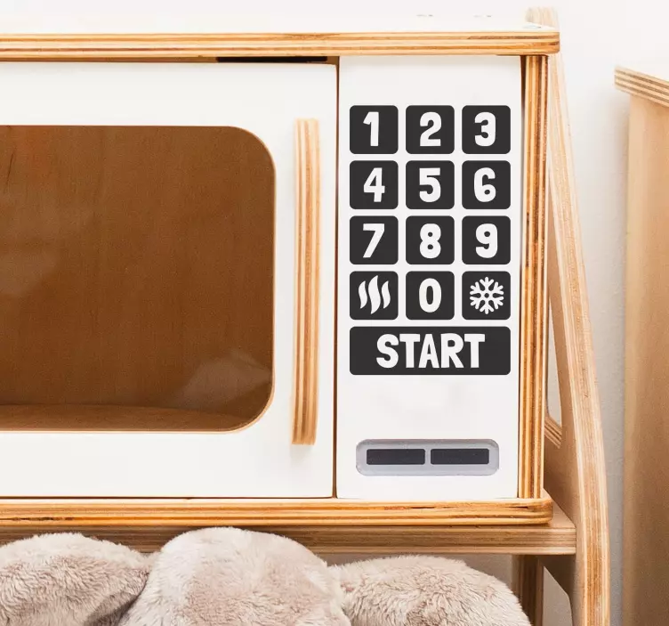 toy microwave buttons children decal - TenStickers