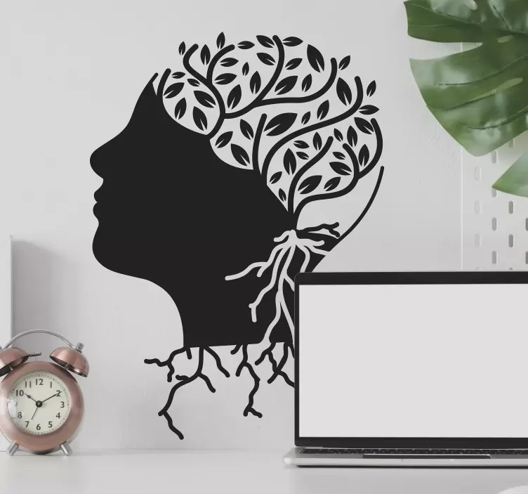 Tree brain Silhouette Sticker - TenStickers