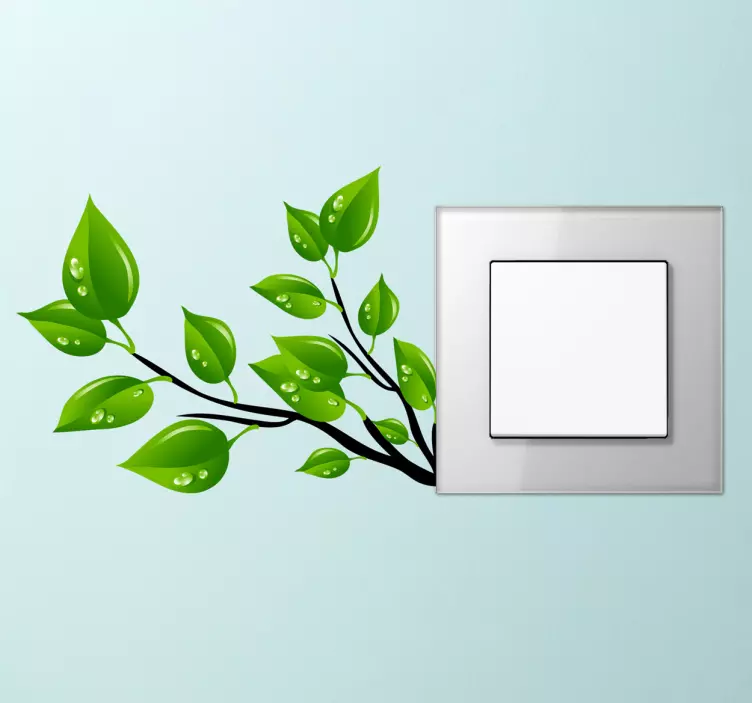 Tree branch with leaves light switch sticker - TenStickers