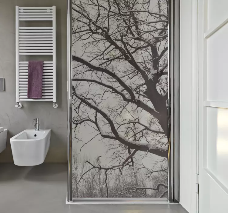 Tree Branches Shower Screen Sticker - TenStickers
