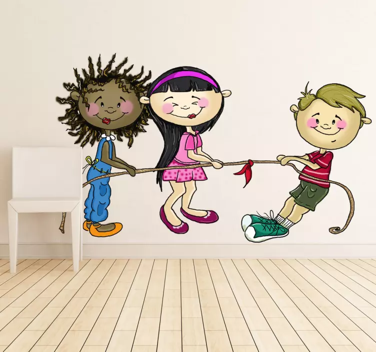 Tug of War Kids Sticker - TenStickers