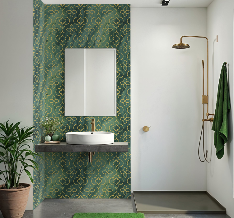 Turquoise bathroom wall sticker - TenStickers