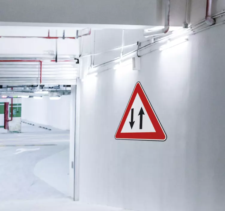 Two-way Traffic Sign Sticker - TenStickers