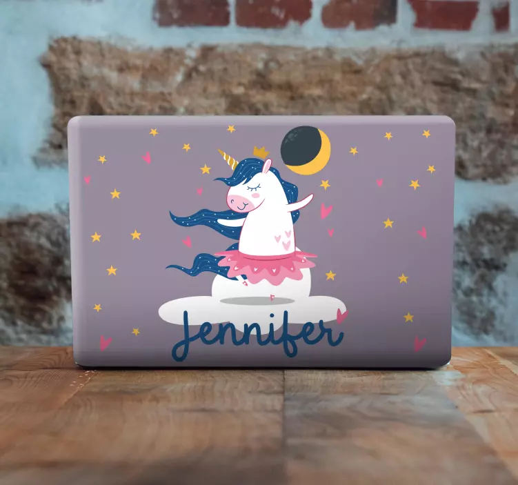 Custom dancing unicorn laptop skin - TenStickers