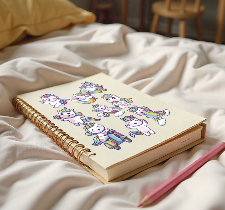 Unicorn design set educational wall sticker - TenStickers