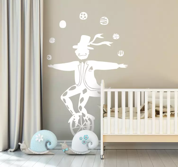 Unicycle Clown Kids Sticker - TenStickers