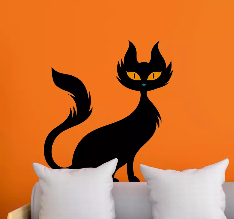 Unlucky black cat wall sticker - TenStickers