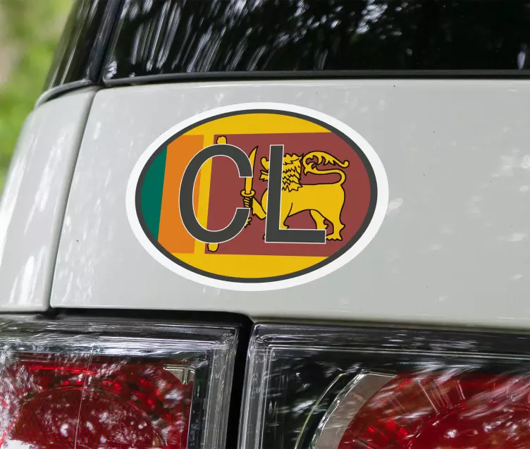 Vehicle Code Sri Lanka Car Sticker - TenStickers