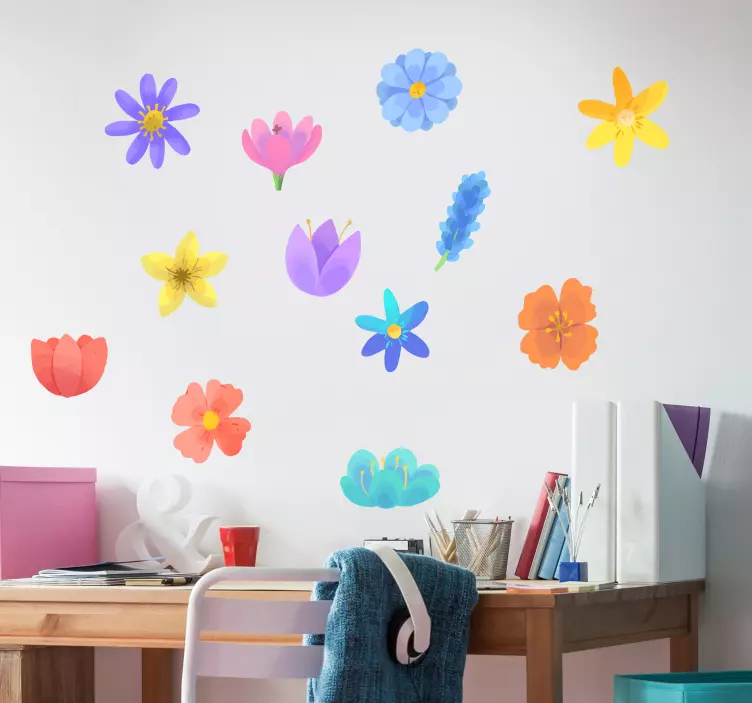 Vibrant Floral Collection wall sticker - TenStickers
