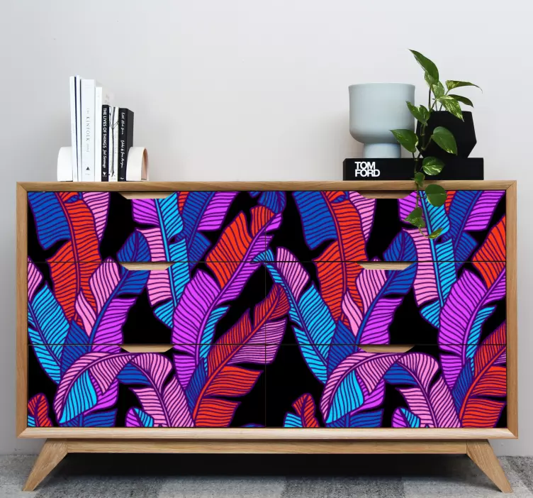 Vibrant Leaf Patterns furniture sticker - TenStickers