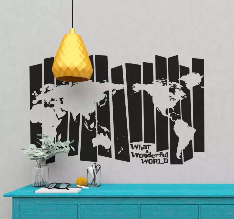 Vintage panel world map wall decal - TenStickers