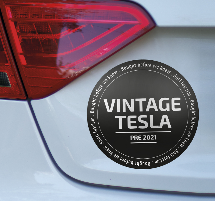 Vintage Tesla car sticker - TenStickers