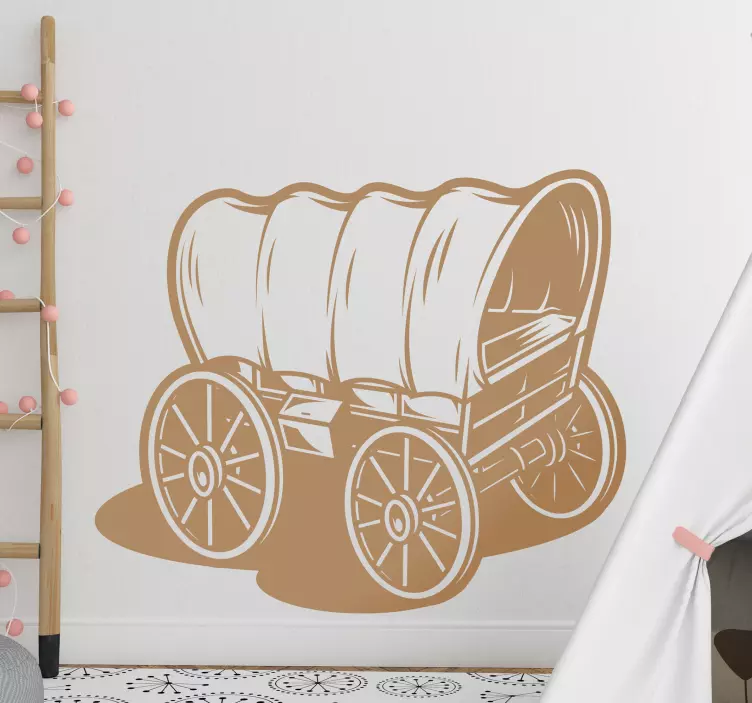 Vintage Wagon Cart decoration wall sticker - TenStickers