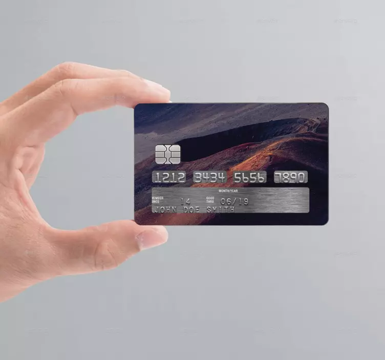 Volcano landscape credit card sticker - TenStickers