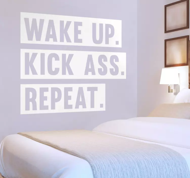 Wake up phrase wall sticker - TenStickers