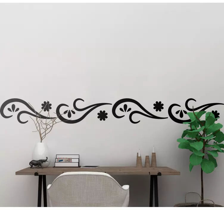 Wall border sticker floral wall design - TenStickers