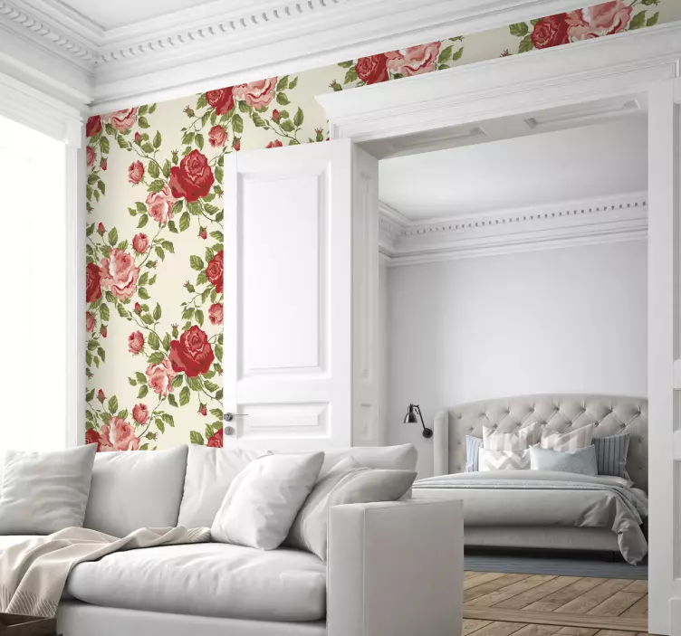 Wall of Roses Wall Sticker - TenStickers