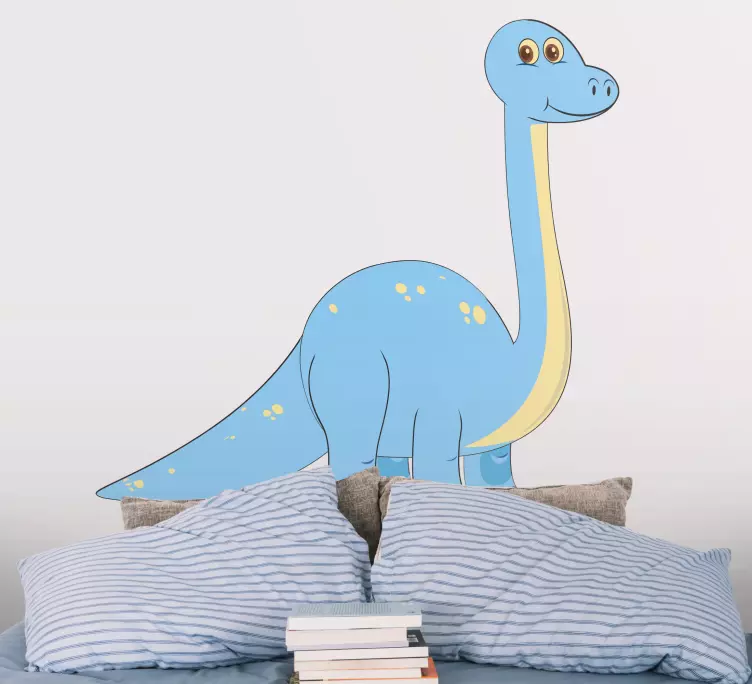 Wall sticker adorable azure dinosaur - TenStickers