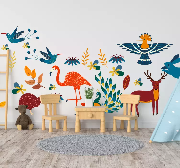 Wall sticker colorful animal patterns - TenStickers