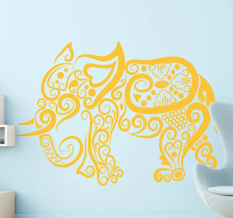 Wall sticker decorative elephant design - TenStickers