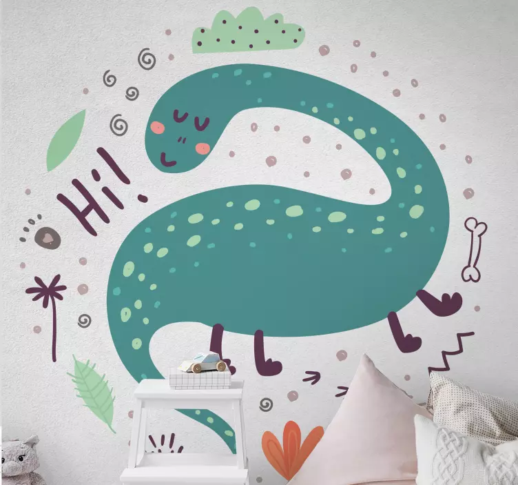 Wall sticker friendly dinosaur illustration - TenStickers