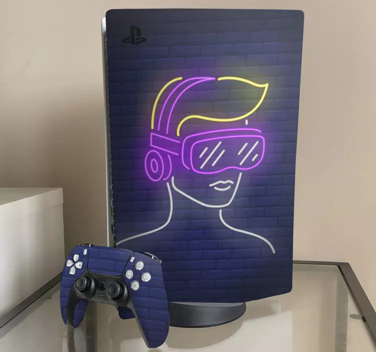 Wall sticker neon gamer figure - TenStickers