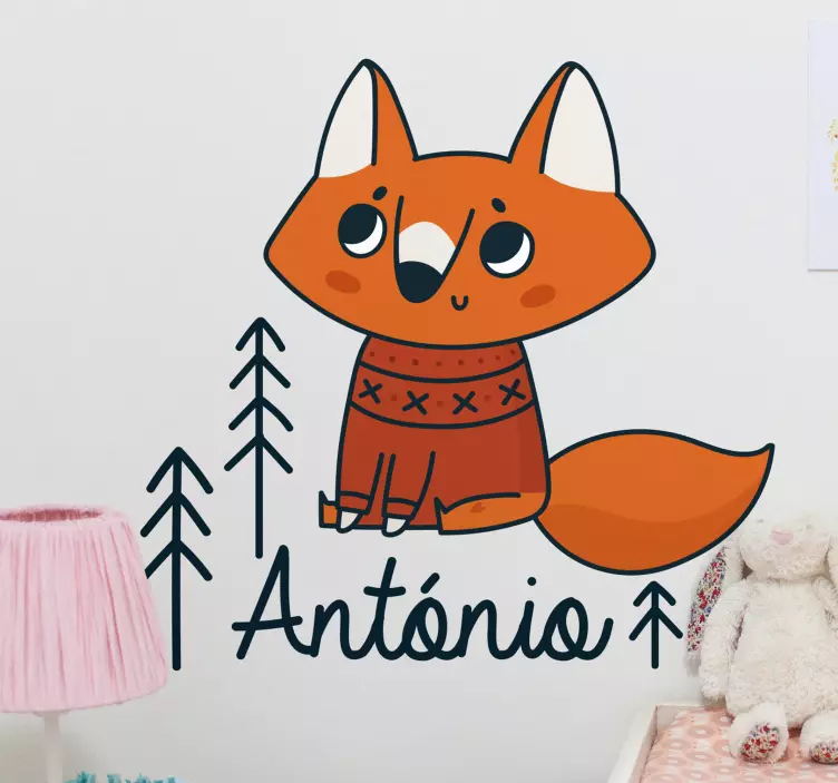 Wall stickers for kid charming fox design - TenStickers